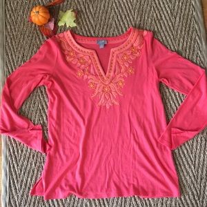 JJill Coral Tunic Top XS